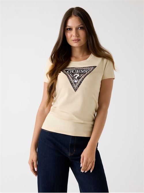 T-shirt vestibilità slim logo triangolo GUESS | W5BI15J1314/A101